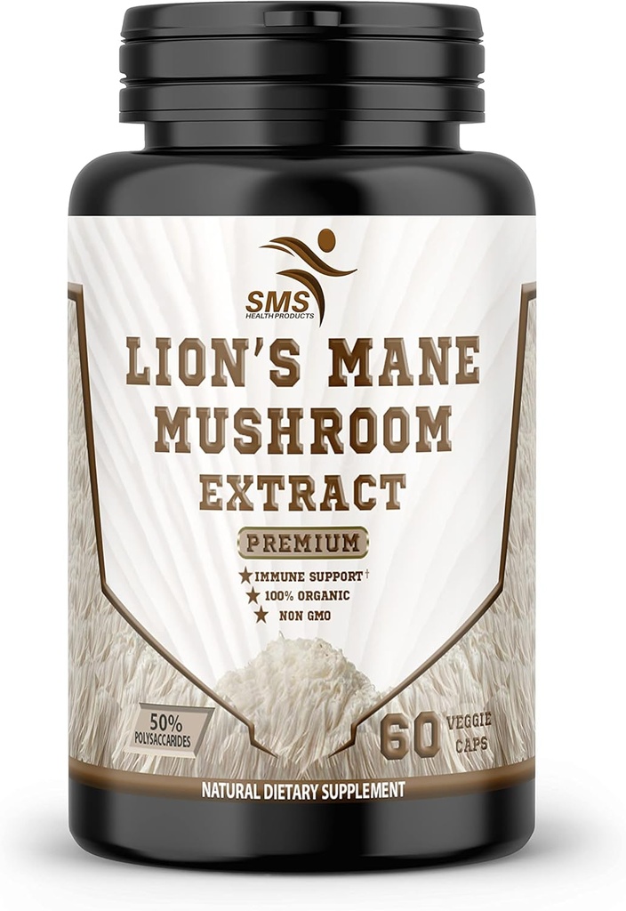 Κάψουλες Mushroom Cognition Lion's Mane Pills (60 κάψουλες Veggie) 30% Πολυσακχαρίτες - Lions Mane Extract Κάψουλες 