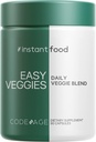 Codeage Instantfood Easy Veggies, Πάνω από 15 φυτικές σκόνες Ισοδύναμη All-in-One, καθημερινή Vegan Blend, ολόκληρα τρόφιμα Πράσινους Βιταμίνες Συμπληρώματα κάψουλες, Φυτοθρεπτικά συστατικά Πολυβιταμίνη, Μη ΓΤΟ, 90 κάψουλες