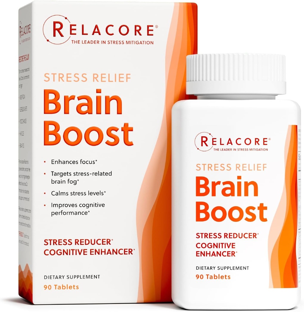 Brain Boost Brain - Μείωση της εγκεφαλικής κόπωσης που σχετίζεται με το άγχος, Ενίσχυση της εστίασης και της μνήμης, Bacopa, L-καρνιτίνη, Quercetin – 90 Ct