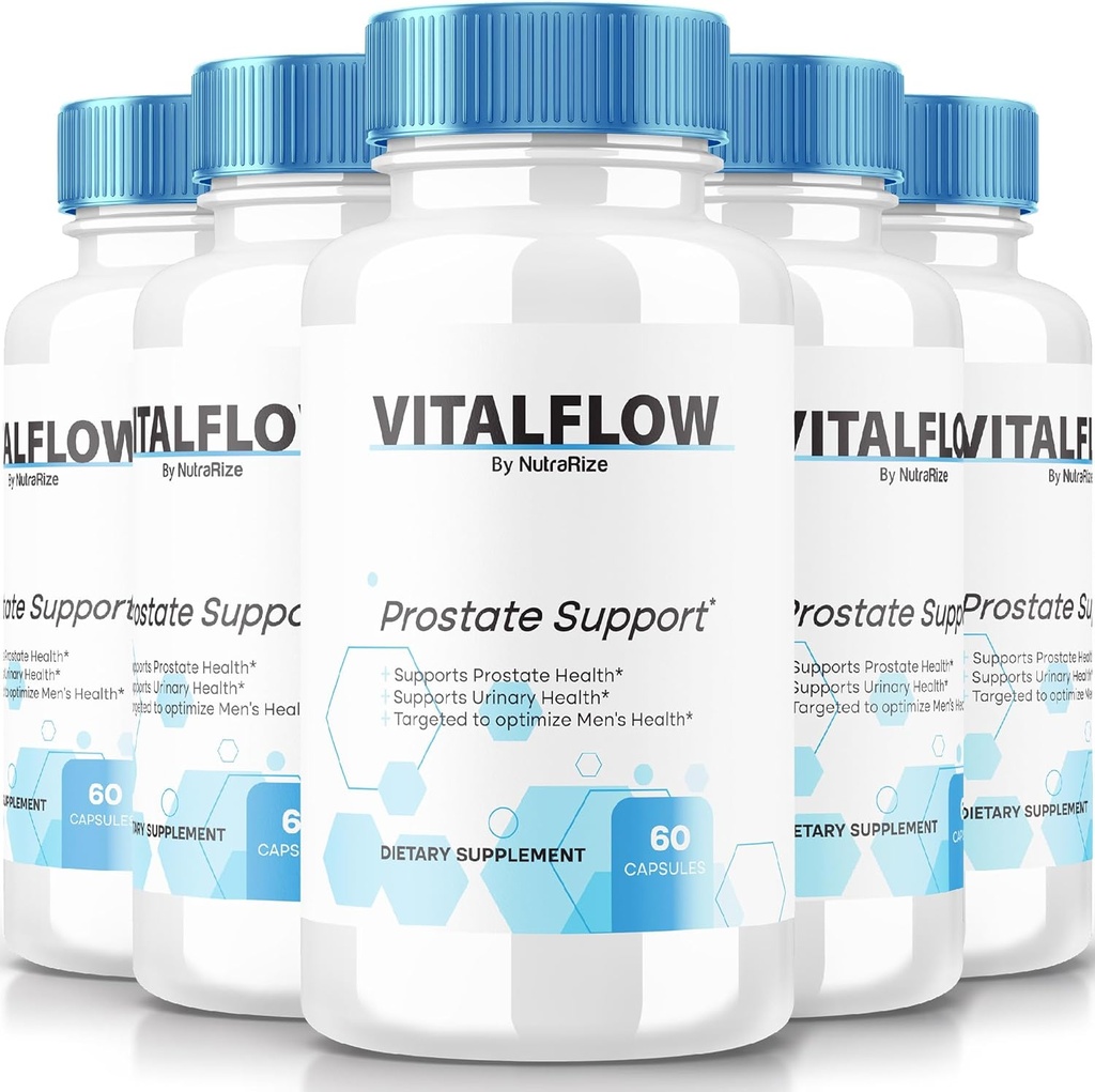 (5 Pack) VitalFlow κάψουλες, VitalFlow Advanced Prostate Support Formula, Επίσημη Φυσική Φόρμουλα για να επανακτήσει τον έλεγχο, μέγιστη δύναμη Χάπια για την υποστήριξη της ευεξίας, Vital Flow Reviews (300 κάψουλες)