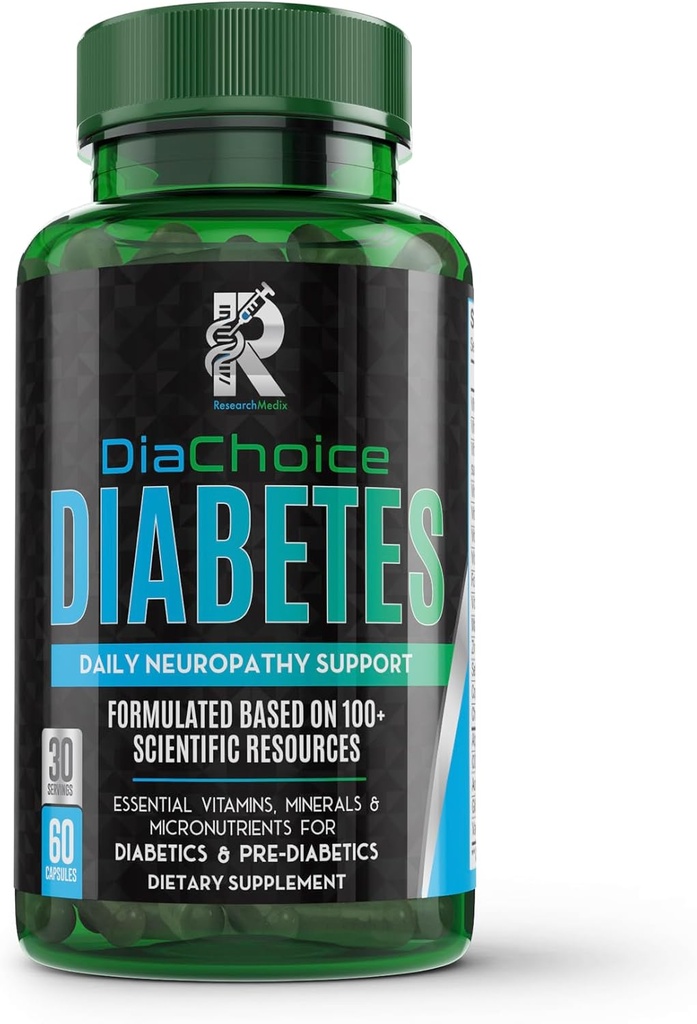 DiaChoice Νευροπάθεια Υποστήριξη με Alpha Lipoic Acid 600 mg, για την οχυρώσει Nerve Υγεία & Υποστήριξη Υγιής Νευρική Λειτουργία, ALA, Co Q10, Μαγνήσιο, Ψευδάργυρος, Βιταμίνες B12, B9, B6, B3, B2, B1, D, C, E & 5 περισσότερο