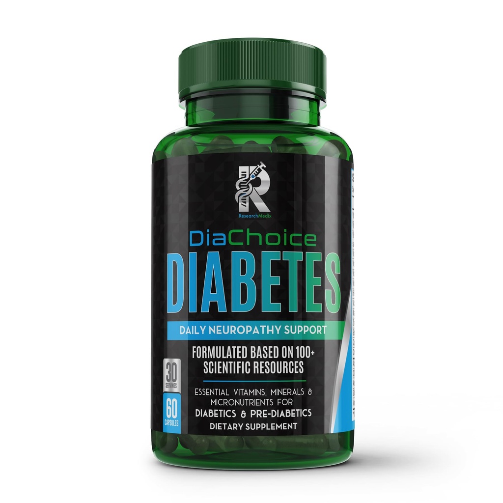 DiaChoice Νευροπάθεια Υποστήριξη με Alpha Lipoic Acid 600 mg, για την οχυρώσει Nerve Υγεία & Υποστήριξη Υγιής Νευρική Λειτουργία, ALA, Co Q10, Μαγνήσιο, Ψευδάργυρος, Βιταμίνες B12, B9, B6, B3, B2, B1, D, C, E & 5 περισσότερο