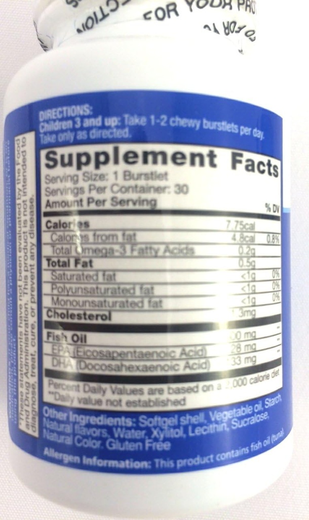 Παιδιά Smart Hi DHA Omega-3 Fish Oil 30 ea, Μασώμενες Burπές, μούρο, συσκευασία των 2