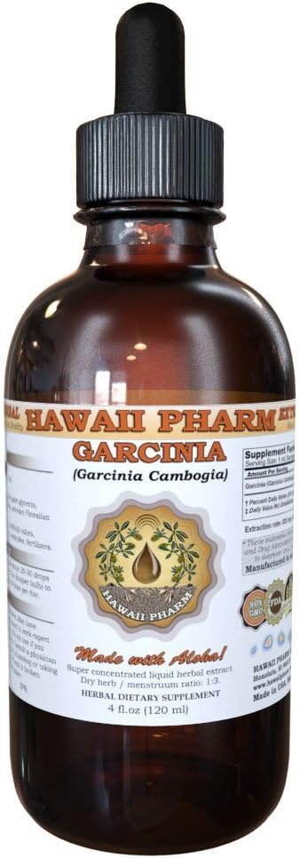 HawaiiPharm Pure Garcinia Liquid Extract, Organic Garcinia (Garcinia Cambogia) Βάμμα, συμπλήρωμα βοτάνων, Made in USA, 2 fl.oz