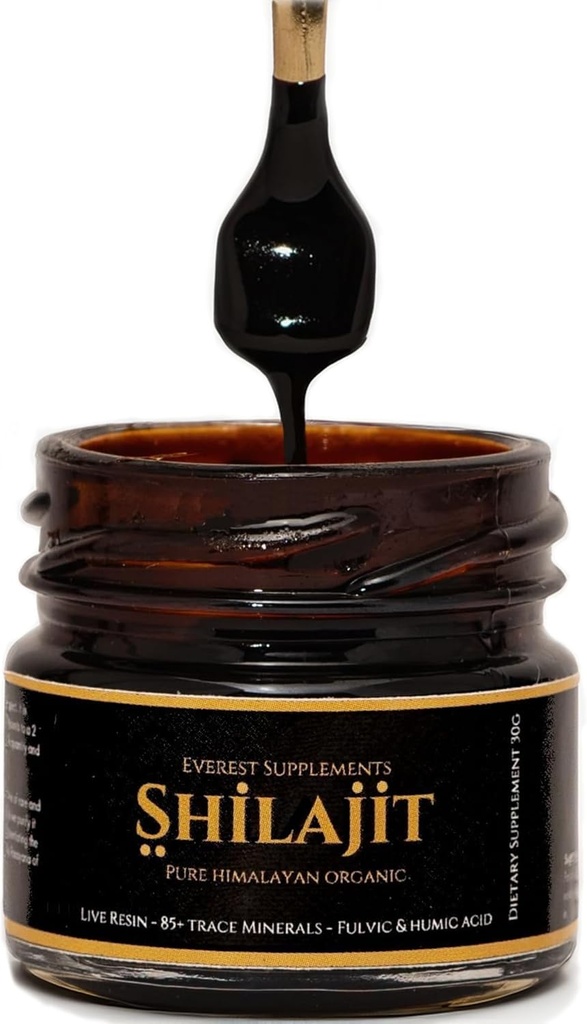Shilajit Pure Himalayan Organic Shilajit Resin - Shilajit για άνδρες - Gold Grade 500 mg Μέγιστη ισχύς - 85 Trace Minerals & Fulvic και Humic Acid για την ενεργειακή ανοσοποιητική υποστήριξη, 30 γραμμάρια