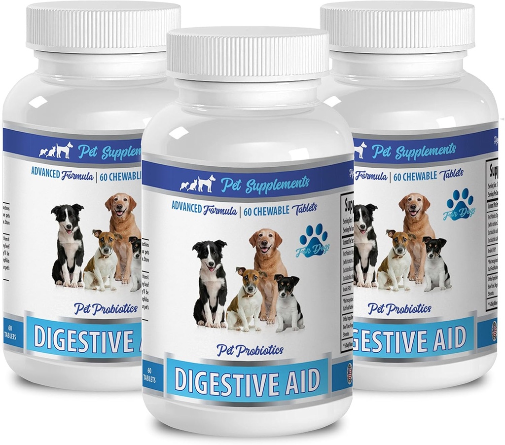 κακό σκυλί αναπνοή όλα τα φυσικά - DOG DIGESTIVE AID PROBIOTICS - ΦΥΣΙΚΗ ΠΡΟΣΕΓΓΙΣΗ - ΔΙΑΛΥΤΩΣΗ ΣΕ ΚΑΚΗ ΑΝΑΠΝΕΥΣΗ ΚΑΙ ΓΑΛΑ - COUNTER DIARHEA - Lactobacillus acidophilus για σκύλους - 3 μπουκάλια (180 θεραπείες)