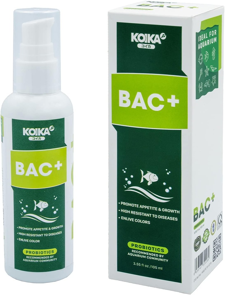 ΚΟΙΚΑ BAC+ Aquarium Probiotics, Immunity Boosting, Disease Resistance & Βελτιώστε το Digestive System (BAC+,105ml)