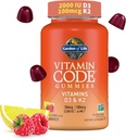 Vitamin D3 + K2 Gummies with Prebiotics & Probiotics for Digestion, 2000 IU Vitamin D3 + 100 mcg K2 for Bone & Immune Health for Adults, Vitamin Code, Non-GMO, Gluten-Free, 45 Raspberry Lemon Gummies