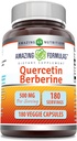 Amazing Formulas Quercetin Berberine - 250mg Βερβερίνη και 250mg Quercetin, 180 κάψουλες Veggie συμπλήρωμα 