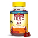 Nature Made Zero Sugar Vitamin D3 Gummies 2000 IU (50 mcg) Per Serving, Οστική & Ανοσολογική Υποστήριξη, Ασπαρτάμη Δωρεάν, 110 Βιταμίνη D Gummies, 55 Ημέρα προσφοράς