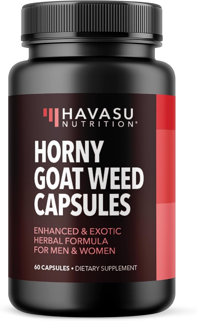 Horny Goat Weed Capsules for Men & Women - Extra Strength Performance & Energy Support with Tongkat Ali, Muira Puama, and Saw Palmetto - 1 Month Supply Herbal Supplement for Increased Endurance
