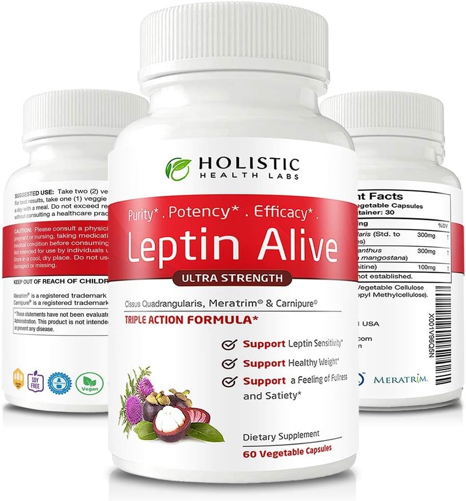 Holistic Health Labs Maximum Leptin Weight Management for Women, Extra Strength - MeraTrim, Carnipure και Cissus Quadrangularis Φυσικός Μεταβολισμός Υποστήριξη και Διαχείριση Καβουριών. 60 Κάψουλες λαχανικών