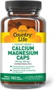 Country Life Target-Mins Calcium Magnesium Complex - 1000mg Calcium, 500mg Magnesium, Gluten-Free Supplement for Bone Health