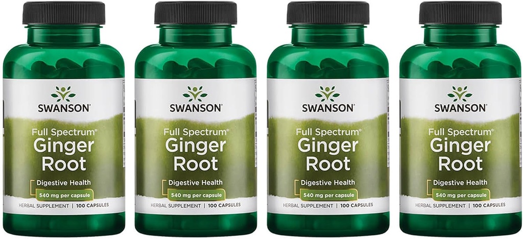 Swanson Full Spectrum Ginger Root 540 mg 100 Caps (4 Συσκευασία)