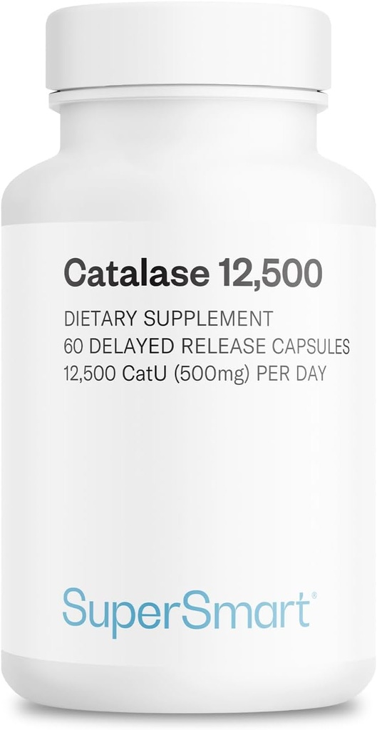 Supersmart - Καταλάση 500mg ανά ημέρα (12500 CatU) - Φυσικό Ένζυμο - Αντι γκρι συμπλήρωμα μαλλιών 