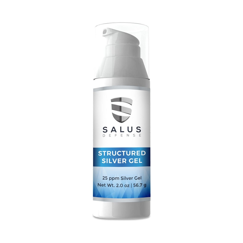 Δομημένο Silver Gel — Χρήσιμο για τους ληστές - Φυσικό Εξυγιαντήρα Χέρι - Καλύτερο από Colloidal Silver - 2 Ουγγιά 25ppm Ασφαλές για όλους.