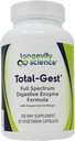 Longevity Science: Total Gest Full Spectrum Digestive Enzyme Formula 90 Vegetarian Capsules