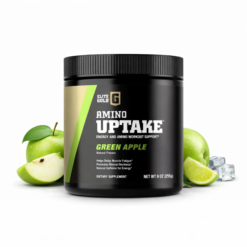 Elite GolElite Gold Amino πρόσληψη, Πράσινο μήλο, Amino συμπλήρωμα οξέος, αύξηση της ενέργειας, την αποκατάσταση μυών υποστήριξης, Beta Alanine, L Citrulline, (30 υπηρεσίες)