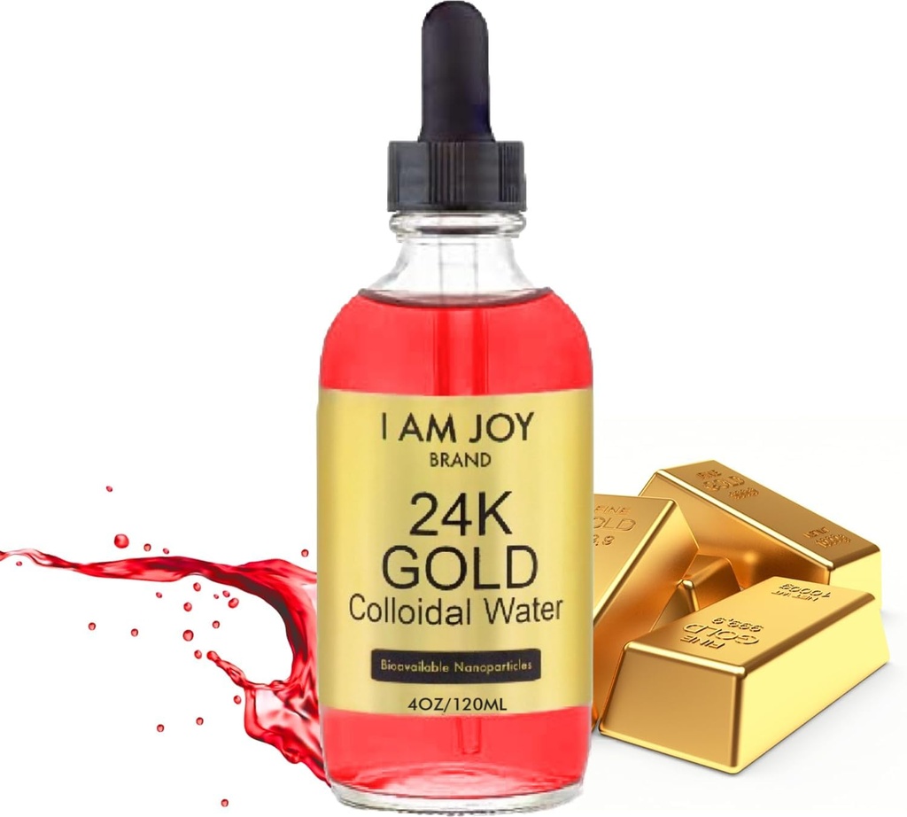 Είμαι Joy co. Υγρό κολλοειδές χρυσό 24k 99,99% καθαρό 100ppm Ruby κόκκινο νερό με βάση όλα τα φυσικά ηλεκτρόλυση 4oz γυάλινο μπουκάλι