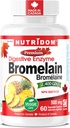 Nutridom Bromelain Digestive Enzyme Pineapple Supplements, 2400 GDU, 500mg, Non-GMO, Vegan, Free of Glutten, Soy & Dairy (60 Count)