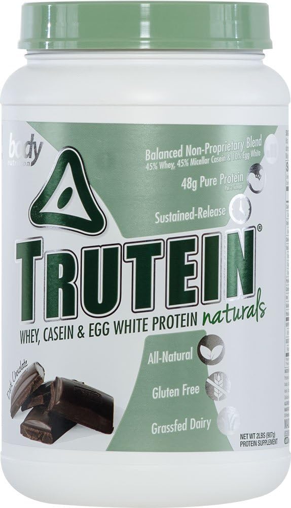 Διατροφή του σώματος πρωτεΐνη σκόνη - Trutein Naturals Σκοτεινή σοκολάτα 2lb Ορός γάλακτος, καζεΐνη και αυγό λευκό - φυσικό χαμηλή υδατανθράκων Κετοφιλικό ποτό - Lean μυών Builder, απώλεια βάρους, προπόνηση, ανάκτηση