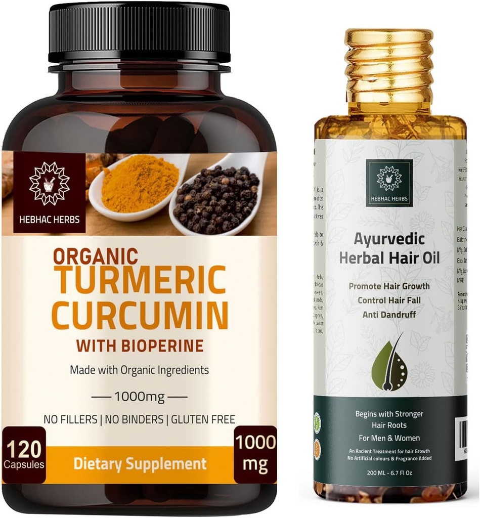 Κάψουλες κουρκουμίνης και Ayurvedic λάδι μαλλιών