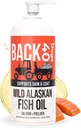 BACK 40 Σκύλοι Άγριο ιχθυέλαιο Αλάσκας για σκύλους, δέρμα και παλτό συμπλήρωμα για σκύλους & γάτες, Ωμέγα-3-Σάλπιγγα και Pollock Oil, EPA & DHA Σκύλος σολομός Oil για τον εγκέφαλο, καρδιά, και αρθρώσεις 32 fl oz