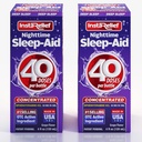 Nighttime Sleep-Aid Liquid, 50mg διφαινυδραμίνη HCl, Twin Value Pack (80 Δόσεις), Grape Flavor, Fall Asleep Fast & Stay Asleep Longer