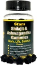 Shilajit Ashwagandha Gummies - συμπλήρωμα υποστήριξης του ανοσοποιητικού με Pure Shilajit Resin - Organic Ashwagandha Gummy για το άγχος, την ενέργεια και την ευεξία, 60 φυσικό αστέρι-σχίσιμο Gummies