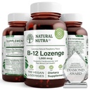 Natural Nutra Vitamin B12 συμπλήρωμα, Βοηθά στην αύξηση των επιπέδων ενέργειας, Απαραίτητο για το υγιές νευρικό σύστημα, βοηθά στη βελτίωση της διάθεσης & ψυχική υγεία, υποστηρίζει το καρδιοαγγειακό σύστημα, 100 Lozenges