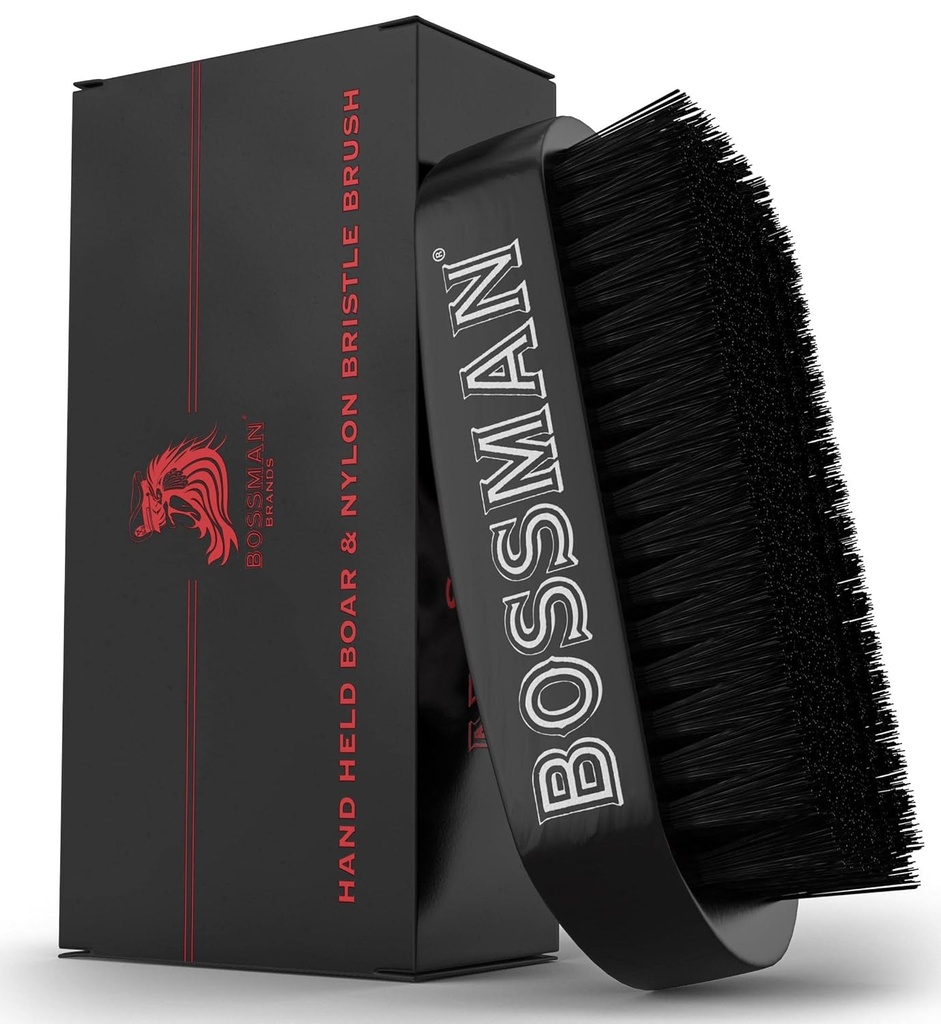 Bossman Beard Brush for Men - Χειρολαβή Boar & Nylon Bristle Brush - Detangling Brush for Beard and Hair Care