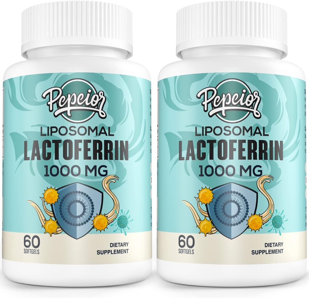 Liposomal Bovine Lactoferrin 1000 mg - for Iron Absorption & Immune Function Lactoferrin Supplements for Adults, 60 Softgels (2 Bottle)
