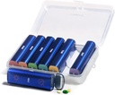 Metal Weekly Pill Organizer 2 φορές την ημέρα, κράμα αλουμινίου Φορητό κουτί ταξιδιών 7 ημέρα, AM PM Δύο φορές καθημερινή περίπτωση χάπι για βιταμίνη, ιατρική, συμπλήρωμα, ιχθυέλαιο