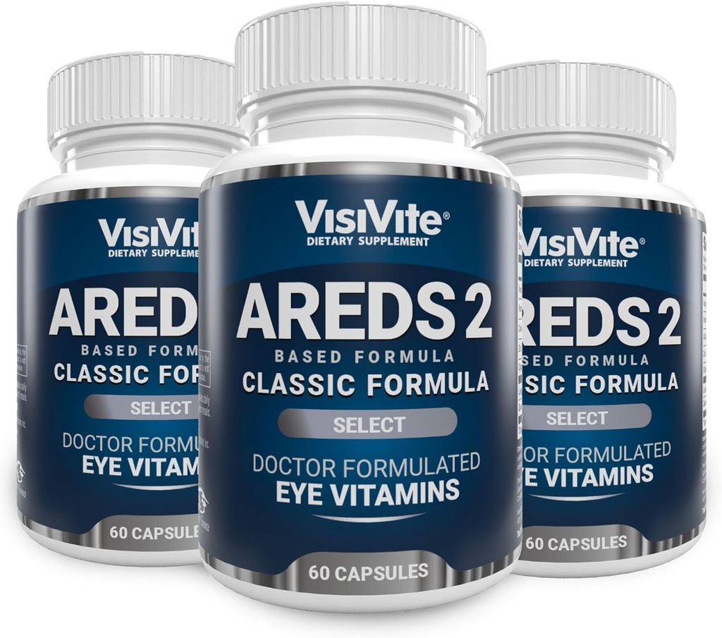 AREDS 2 Select Eye Vitamins for Macular Support - Βιταμίνες για μάτια με Zeaxanthin Plus Lutein Macular Supplement - Premium Macular Health Formula - Συμπληρώματα ματιών - 60 Κάψουλες - (Pack of 3)