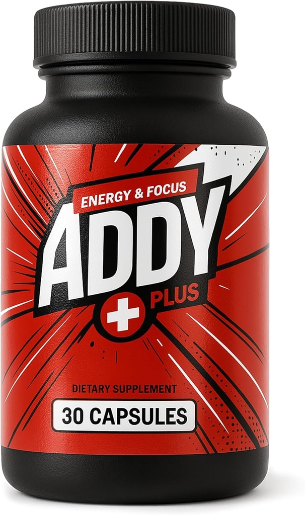 ADDY Plus - Brain Booster - Focus, Energy, and Memory Support Vitamins - Adderall Alternative - Focus & Energy Supplement - Clean Energy - Sharp Focus - Get More Done with Addy Plus - 30 ct