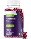 Viteey Melatonin Gummies 10mg - Gummies ύπνου για ενήλικες Επιπλέον δύναμη Μελατονίνη - Vegan, GMO δωρεάν, Χωρίς γλουτένη - 60 κόμης