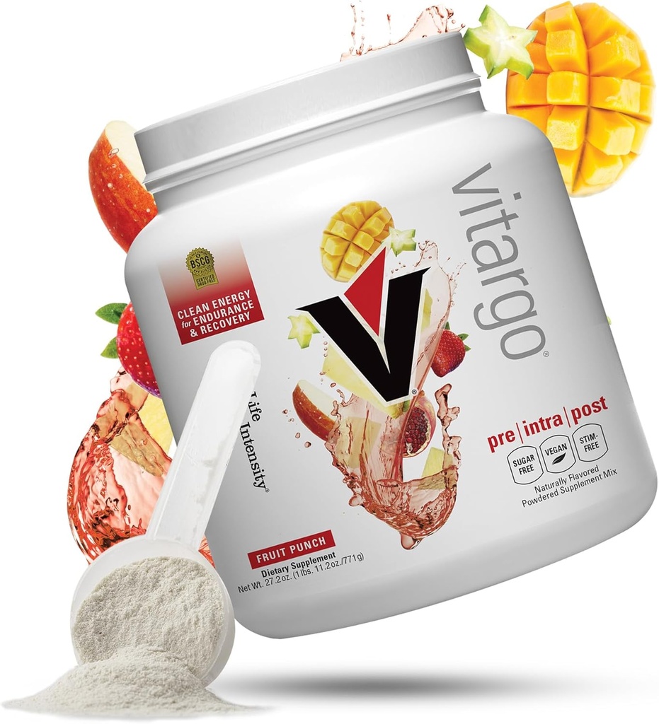 Vitargo Carbohydrate Powder, 2X Γρηγορότερη επαναπλήρωσης των μυών Glycogen, 1,7 LB Punch φρούτων, Pre, Intra & Post, Sugar-Free Σύμπλεκτη σκόνη υδατανθράκων για την ανάκτηση, αντοχή & μυϊκή αύξηση, Made in USA
