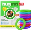 BugMD 10 Pack Βραχιόλια Mosquito, DEET-Free Μπάντες για Ενήλικες & Παιδιά, Φυσικό & Αδιάβροχο Citronella Wristbands για Camping, Πεζοπορία, Παραλία, Ταξίδια & Υπαίθρια Απαραίτητα