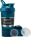 BlenderBottle Shaker Μπουκάλι με Pill Organizer και Αποθήκευση για Protein Powder, Classic V2 ProStak System, 22-Ounce, Ocean Blue