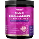 ZEBORA Multi Collagen Peptides σκόνη - Υδρολυμένο κολλαγόνο τύπου I II III V X με Υαλουρονικό οξύ, Βιοτίνη, Βιταμίνη C - Υποστήριξη Δερμάτινα Καρφιά αρθρώσεις, Μη ΓΤΟ, Αγεύση, Κετό Φιλικό