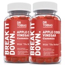 Dr. Tobias Apple Cider Vinegar Gummies with The Mother, 500mg ACV per Serving, Plus Folate, B6, B12 & Iodine, Υποστηρίζει Digestive Health, Gut Cleanse & Detox, Vegan, 120 Gummies