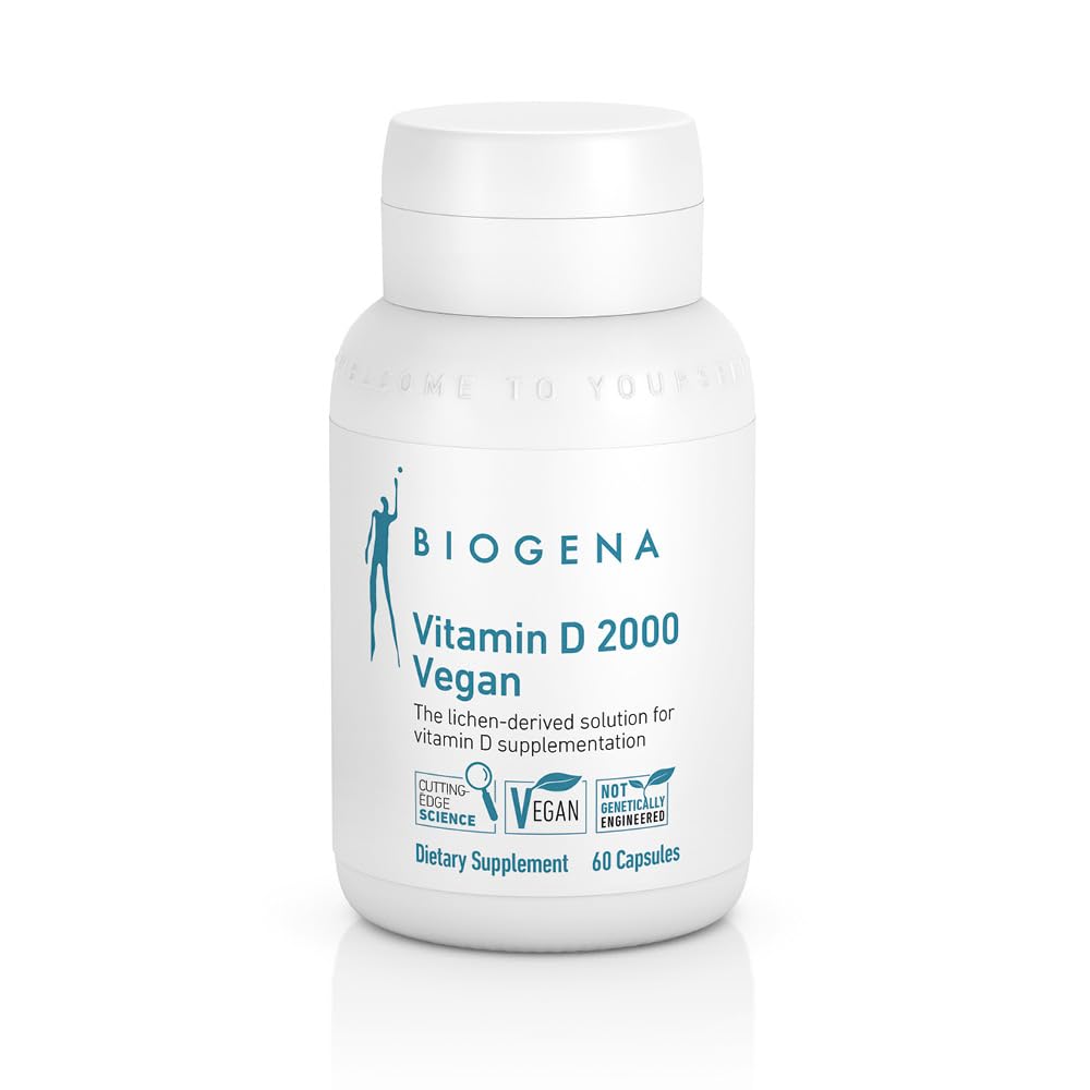 Biogena Vitamin D 2000 Vegan Formula - Sun Vitamin D3 συμπλήρωμα για την απορρόφηση ασβεστίου, ανοσοποιητική υποστήριξη - 60 κάψουλες **