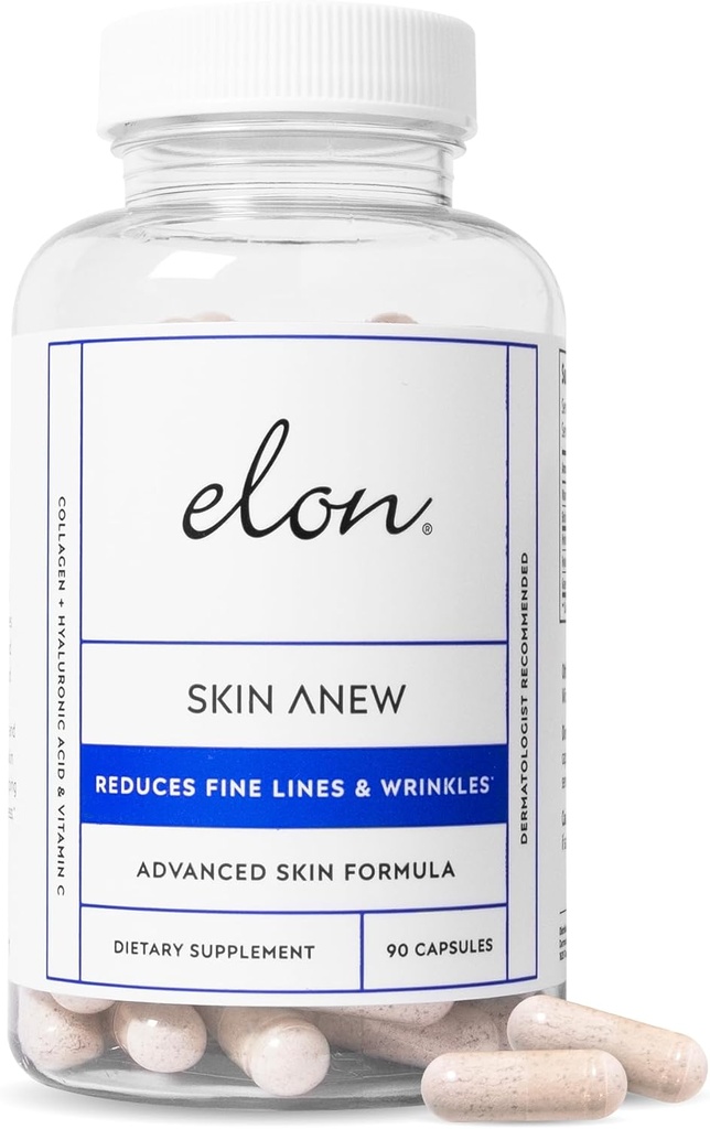 Elon Skin Anew with Hydrolyzed Collagen & Hyaluronic Acid & Grape Seed Extract & Antioxidants 