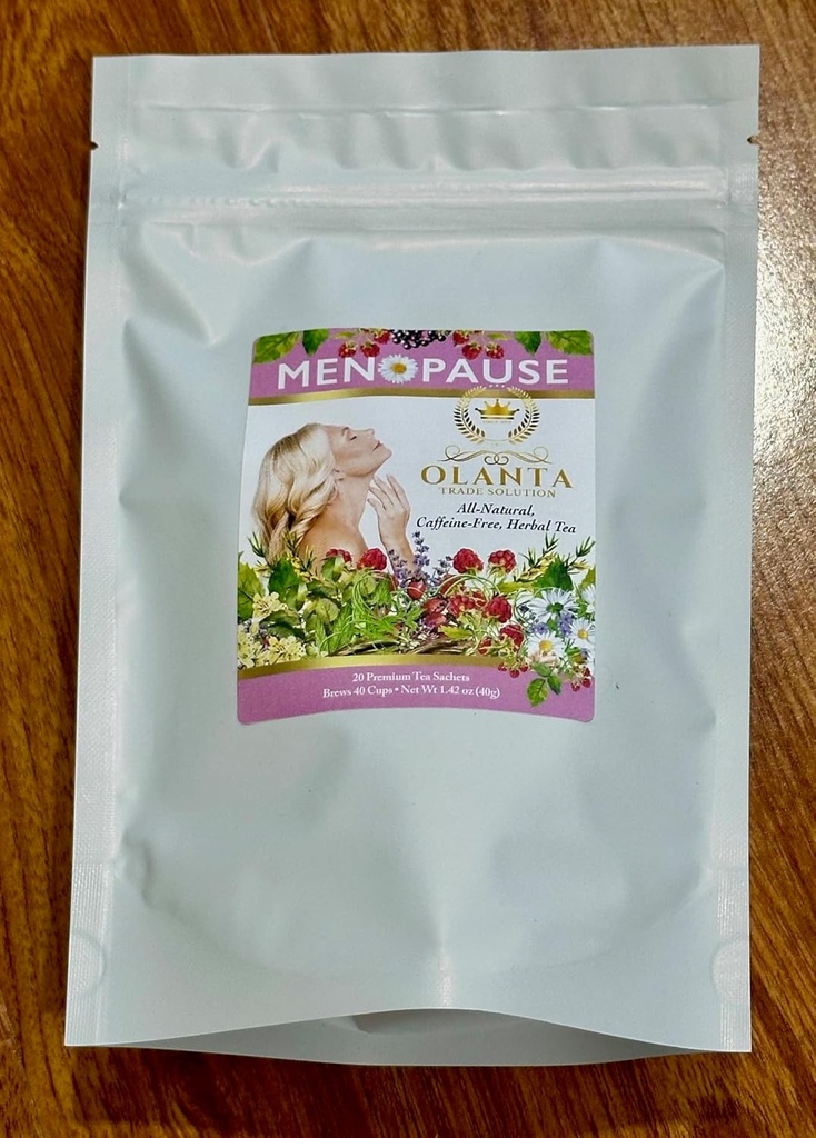 MENOPAUSE TEA - φυσική υποστήριξη εμμηνόπαυση βιταμίνες για τις γυναίκες, υποστήριξη της εμμηνόπαυσης συμπλήρωμα διατροφής, υποστήριξη όταν εξάψεις εμμηνόπαυση φυσικό με Ashwagandha - 20 Premium Τσάι Σακέτες
