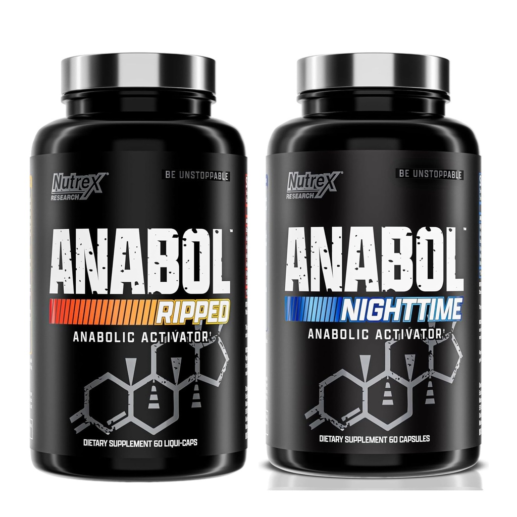 Nutrex έρευνα Anabol Rippped & Nighttime PM Μυϊκός Οικοδόμος και Shredding Combo