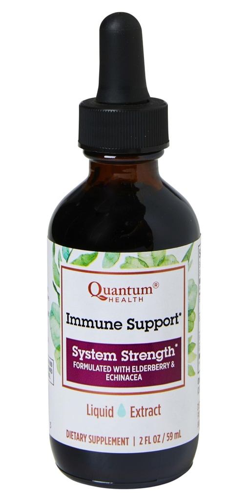 Quantum Health Immune Support Elderberry Echinacea Goldenseal Liquid Extract - Daily Wellness Herbal Immunity Formula for Women & Men - Υψηλή δόση, γρήγορη απορρόφηση Βάμμα - 2 fl Oz