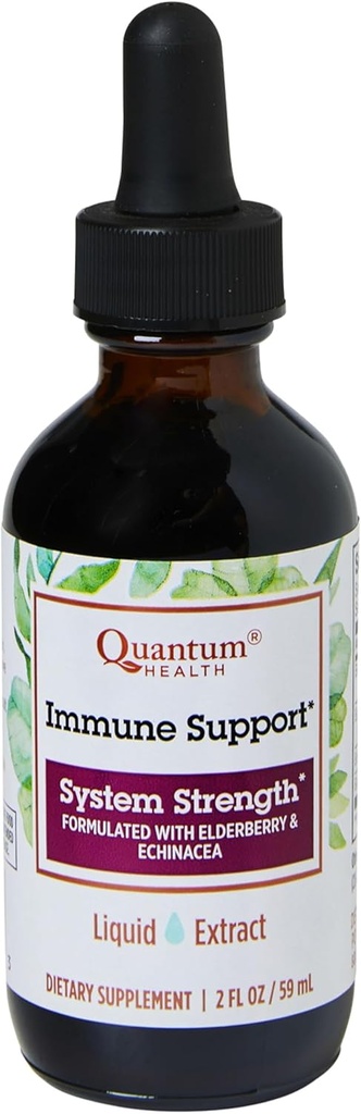 Quantum Health Immune Support Elderberry Echinacea Goldenseal Liquid Extract - Daily Wellness Herbal Immunity Formula for Women & Men - High Dose, Fast Absorption Tincture - 2 Fl Oz