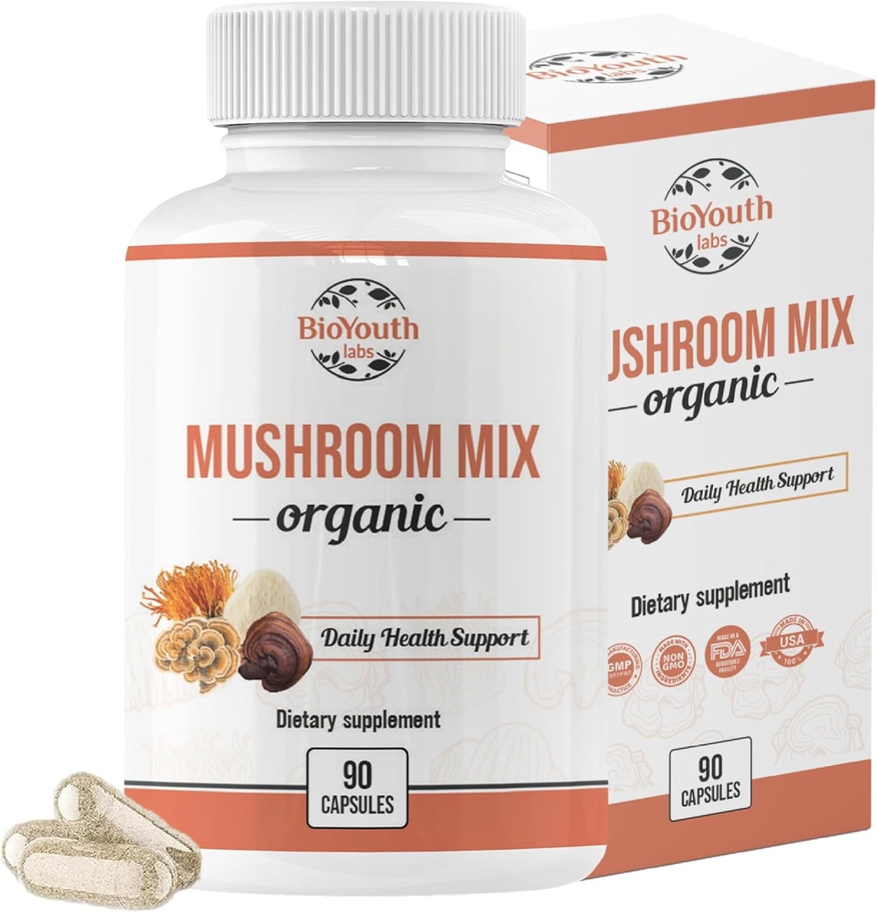 Βιολογικό Mushroom Κάψουλες Φυσικό συμπλήρωμα 