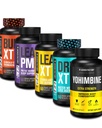 Jacked Factory Thermogenic Fat Burner Weight Loss Supplement - Burn-XT Thermogenic and Lean PM Nighttime Weight Loss Sleep Aid - Lean-XT Caffeine-Free Fat Burner, Yohimbine Capsules, Dry XT Diuretic