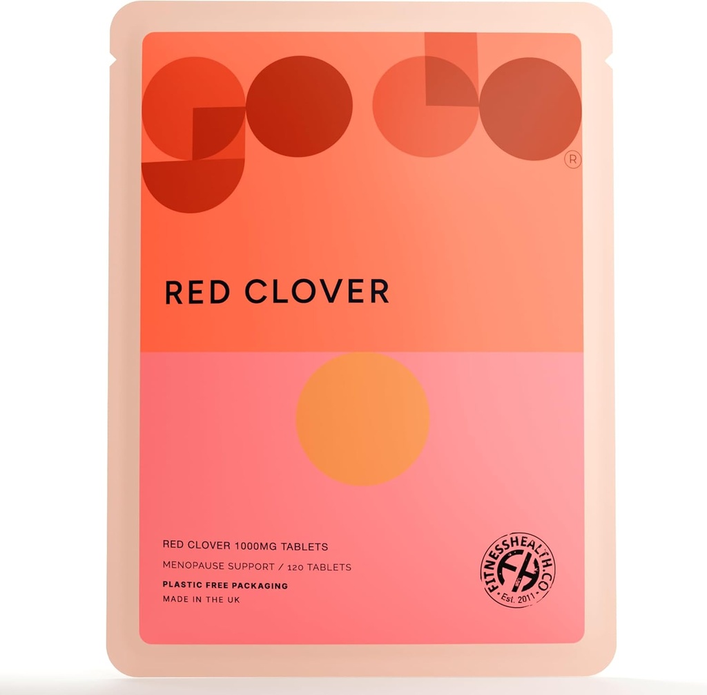 Fitness Health Red Clover Extract 1000MG Tablet - Εμμηνόπαυση και Ορμονική Υγεία Υποστήριξη - Υψηλή δύναμη Ισοφλαβόνη - Καρδιαγγειακή Υγεία - Προώθηση της υγείας του δέρματος και των μαλλιών - (120 δισκία)